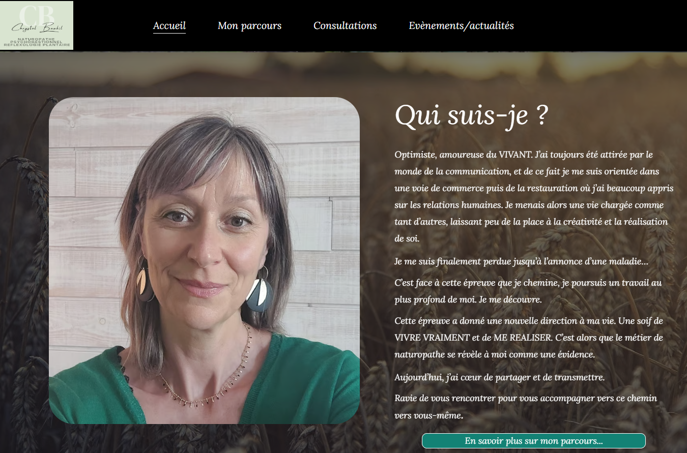 Capture d'écran du site Chrystel Baubil (Naturopathe)