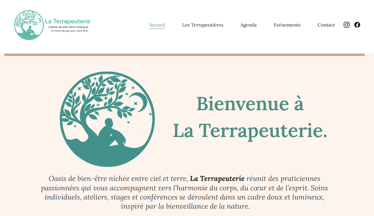 Capture d'écran du site La Terrapeuterie (Espace Bien-être)